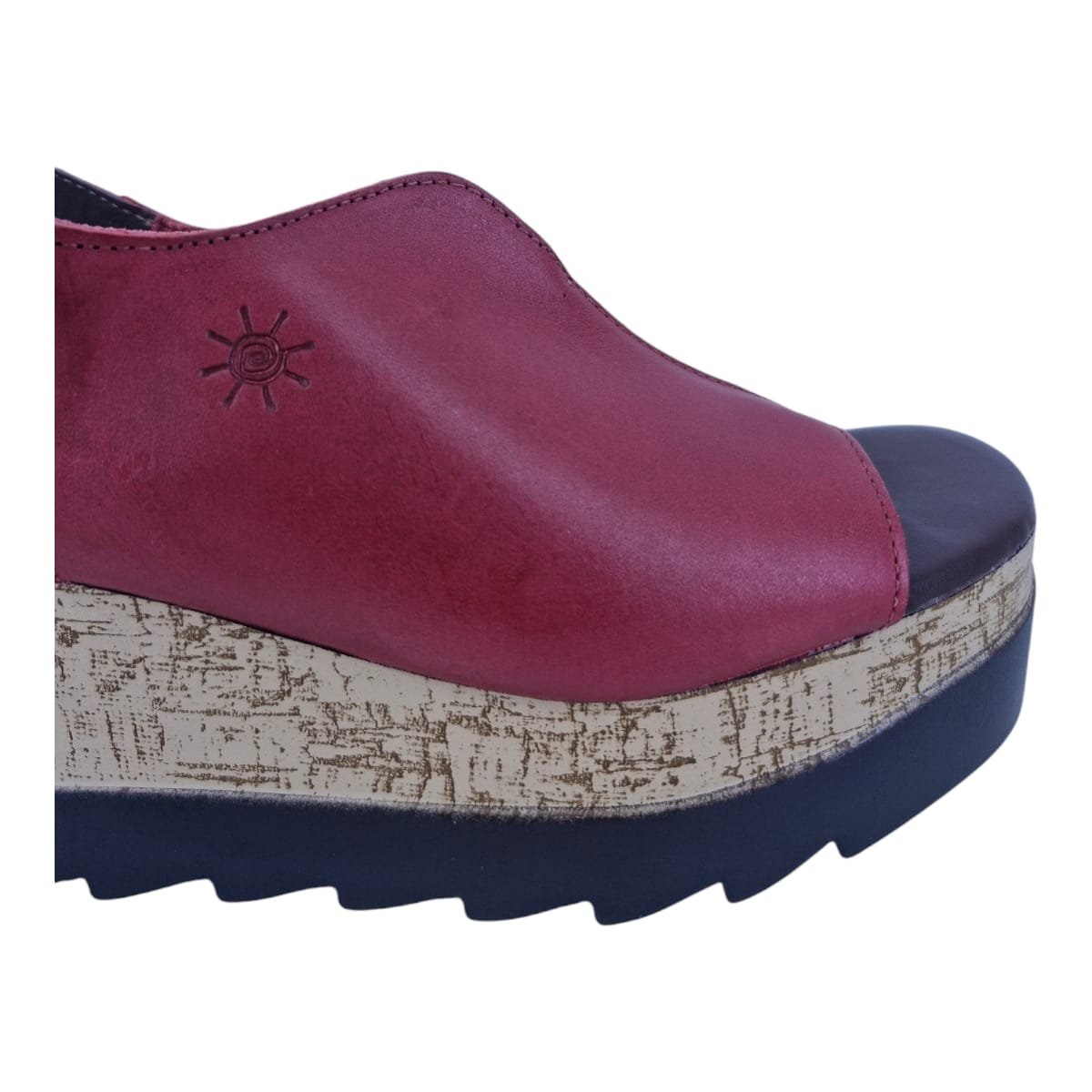 Sandália Feminina Anabela Casual Em Couro Scarpetti 410-1137 Vermelho Vermelho 3