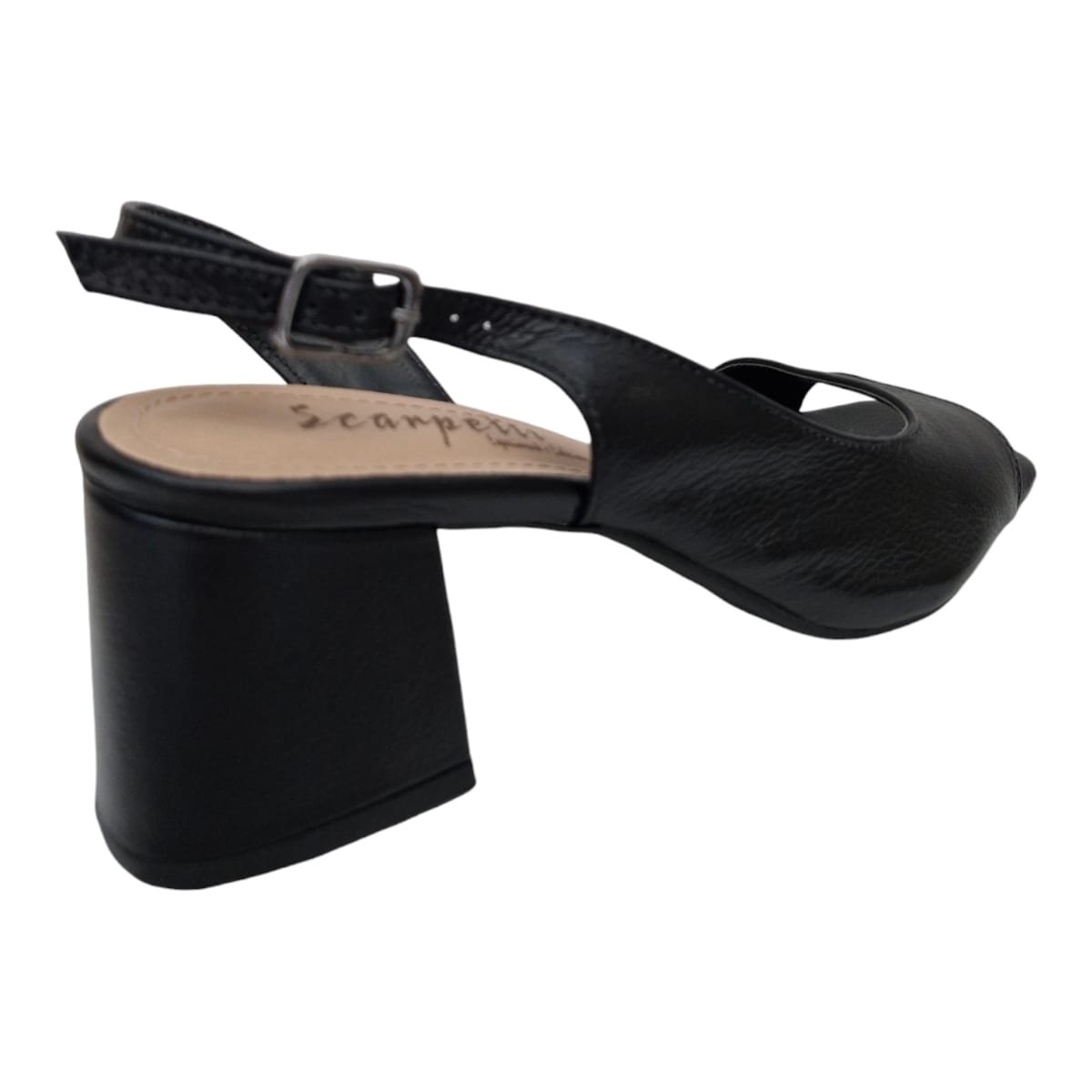 Sandália Feminina Em Couro Salto Bloco Social Scarpetti 54009 Preto Preto 6
