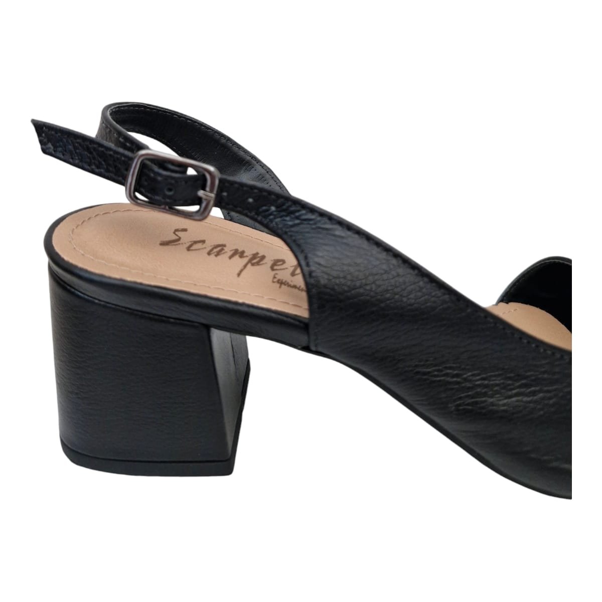 Sandália Feminina Em Couro Salto Bloco Social Scarpetti 54009 Preto Preto 8
