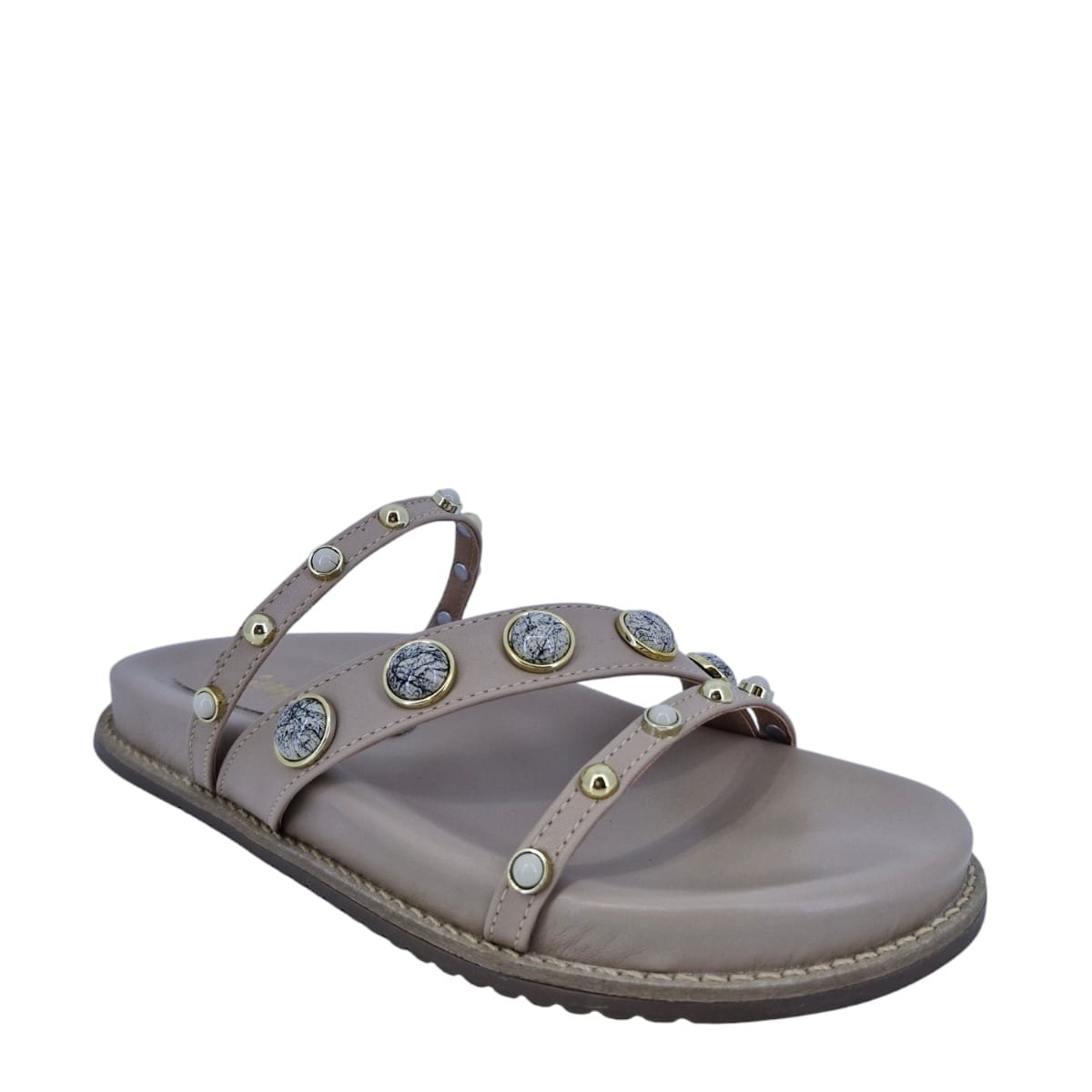 Sandália Feminina Papete Casual Scarpetti 1135-7175 Bege Bege 2