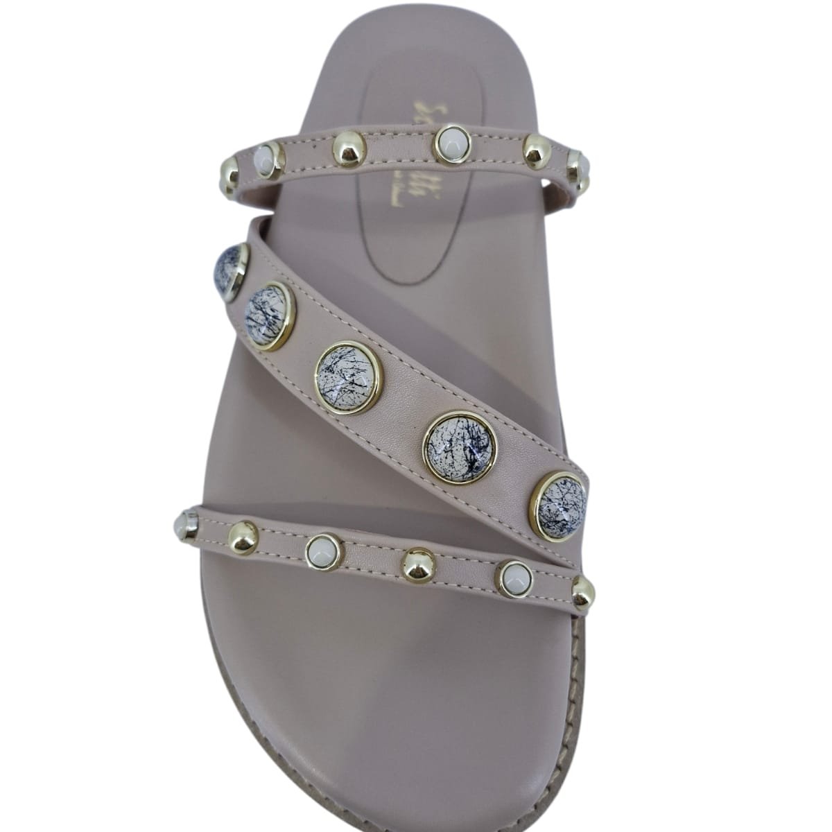 Sandália Feminina Papete Casual Scarpetti 1135-7175 Bege Bege 3