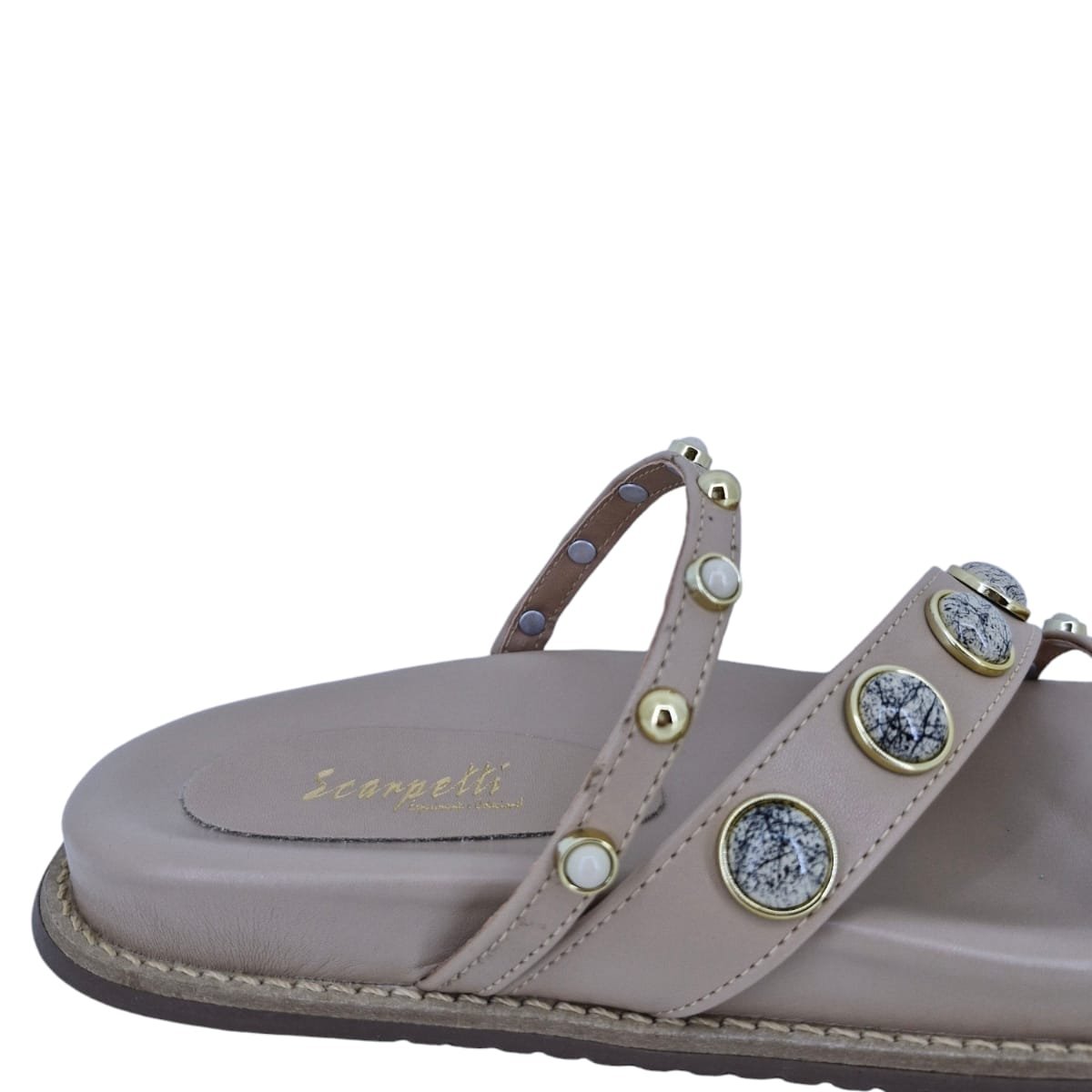 Sandália Feminina Papete Casual Scarpetti 1135-7175 Bege Bege 4
