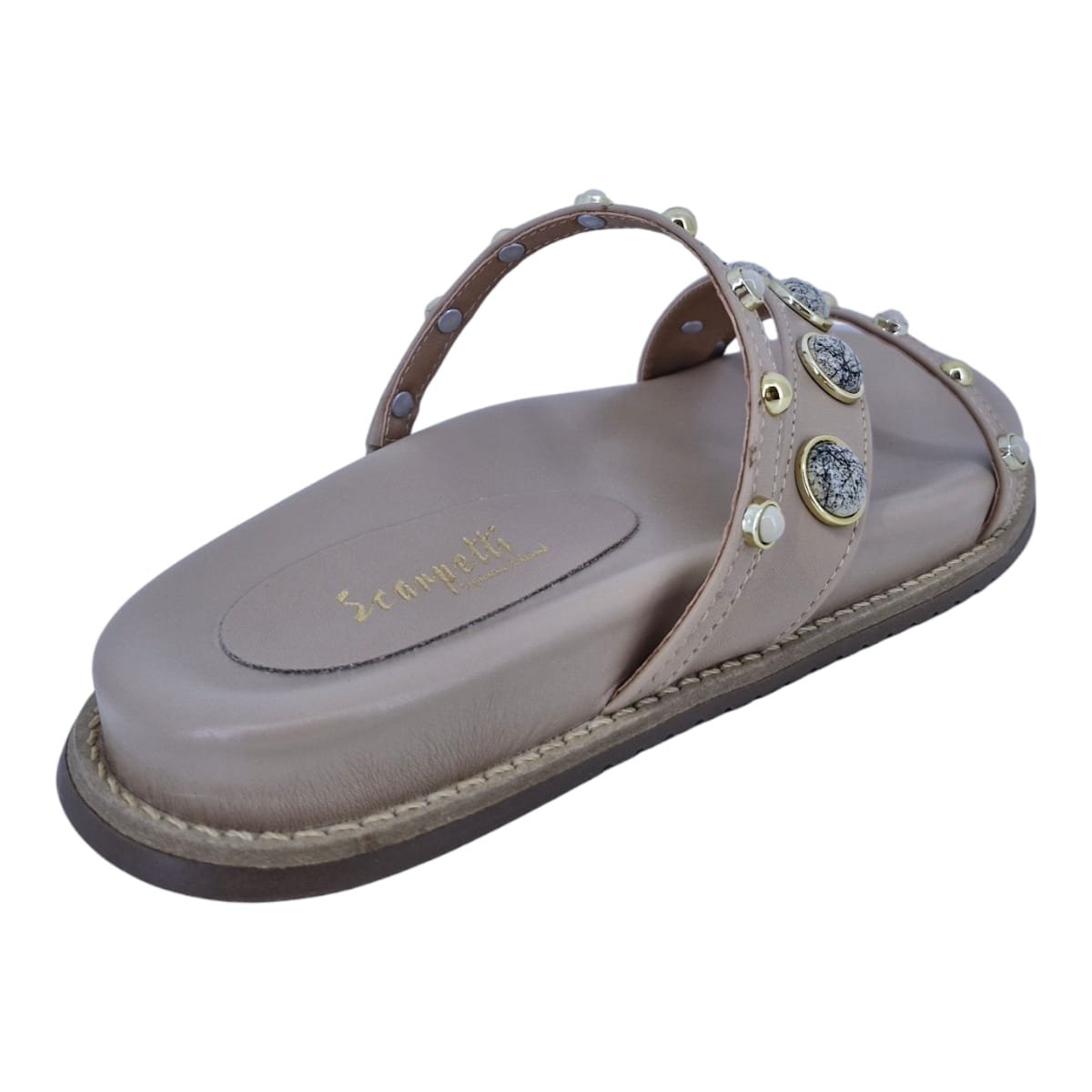 Sandália Feminina Papete Casual Scarpetti 1135-7175 Bege Bege 6