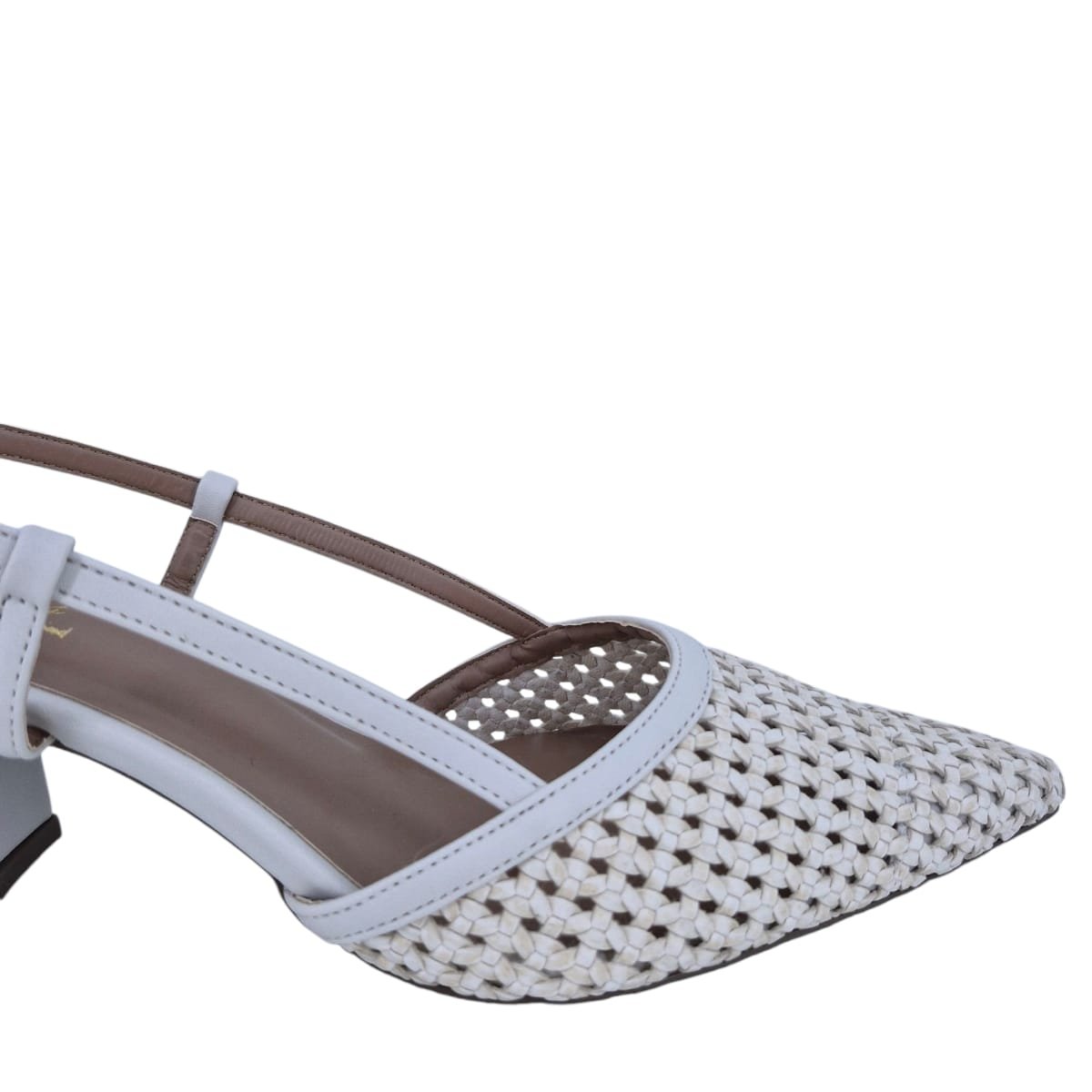 Scarpin Alto Salto Bloco Bico Fino Scarpetti 11877505 Off White Off White 6