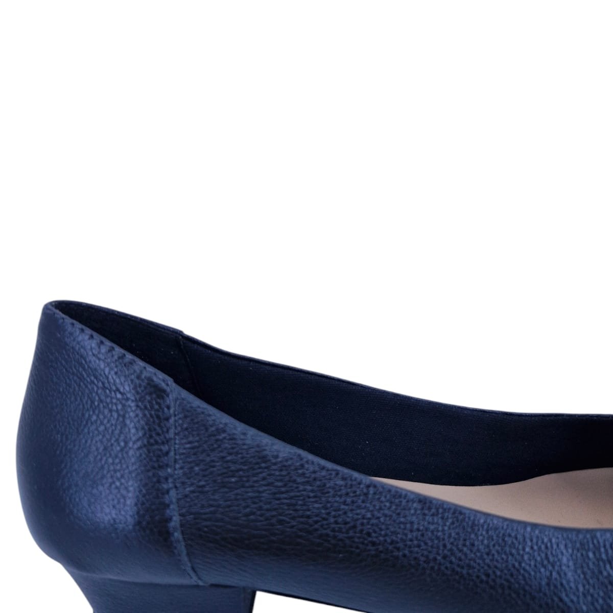 Sapatilha Feminina Bico Fino Em Couro Casual Scarpetti 360 Preto Azul Marinho/Branco 4