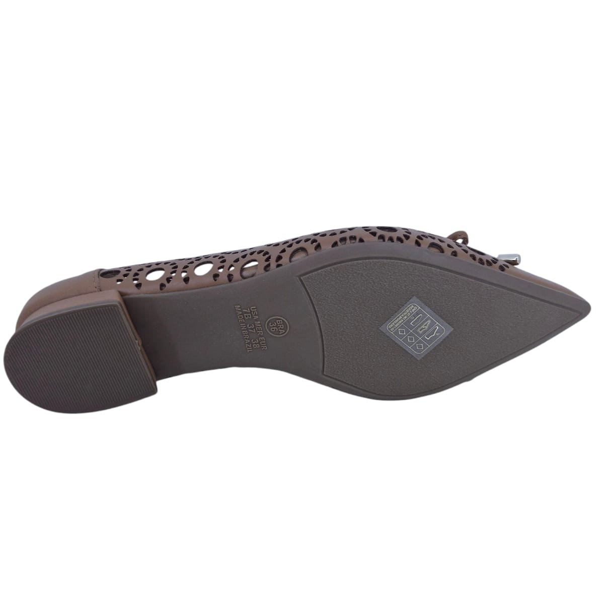 Sapatilha Feminina bico fino Fashion Scarpetti 1437580 Marrom Marrom 3