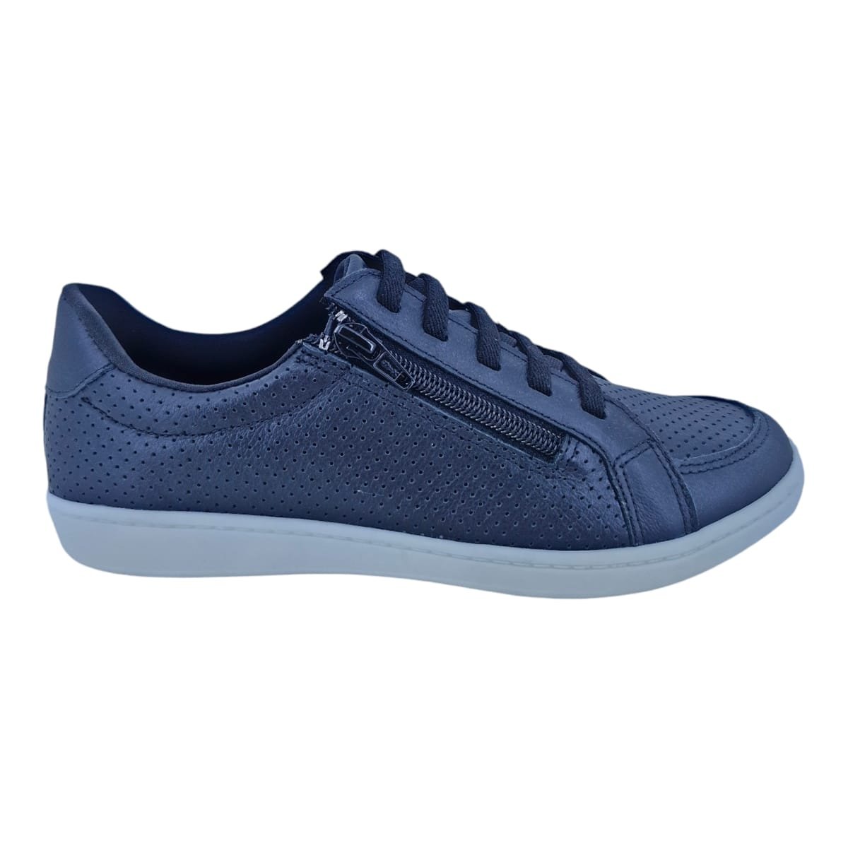 Tênis Feminino Em Couro Palmilha Confort Casual Scarpetti 12054 Preto Preto 1