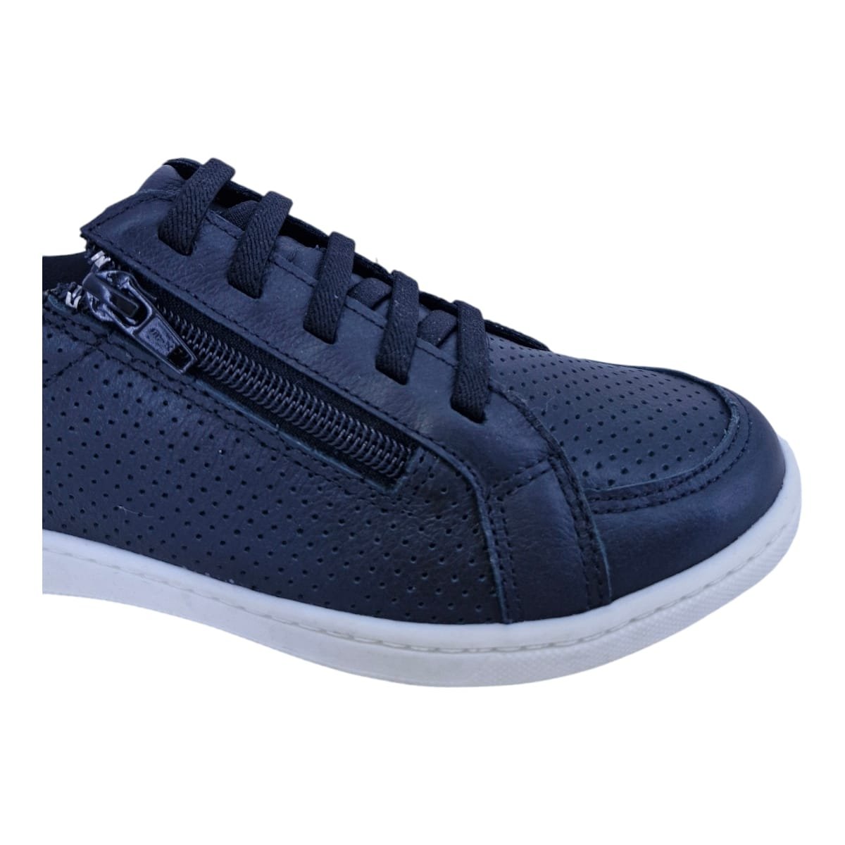Tênis Feminino Em Couro Palmilha Confort Casual Scarpetti 12054 Preto Preto 3