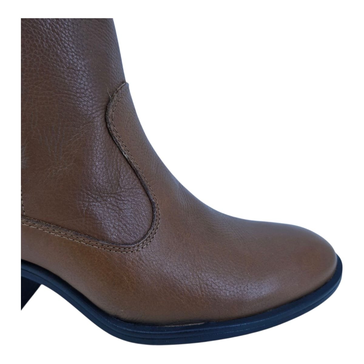 Bota Em Couro Salto Baixo Cano Curto Scarpetti Lb-1109 Marrom Marrom 3