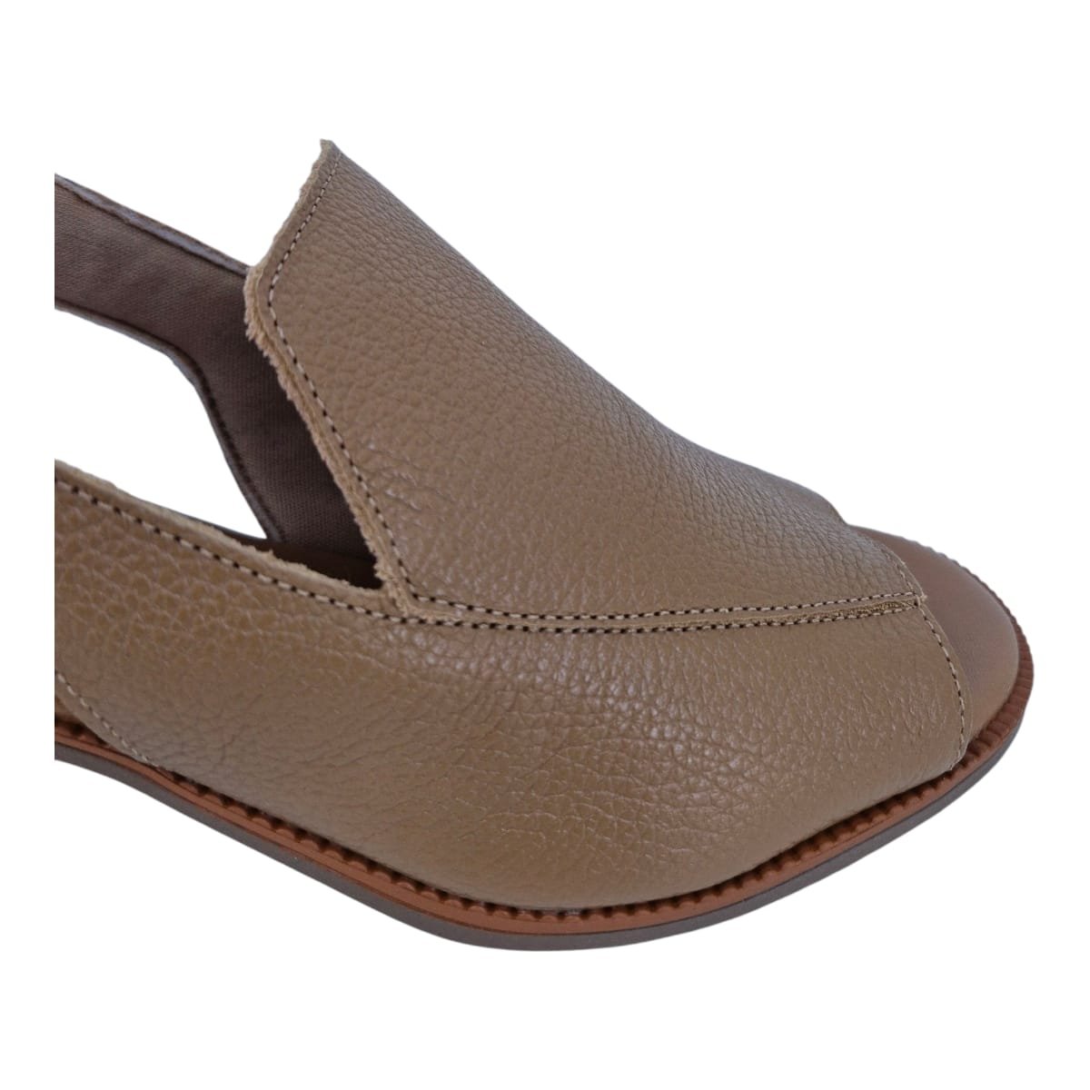 Sandália Feminina Em Couro Salto Bloco Casual Scarpetti 12-1567 Marrom Marrom 3