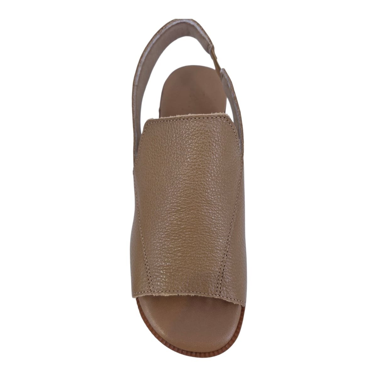 Sandália Feminina Em Couro Salto Bloco Casual Scarpetti 12-1567 Marrom Marrom 4