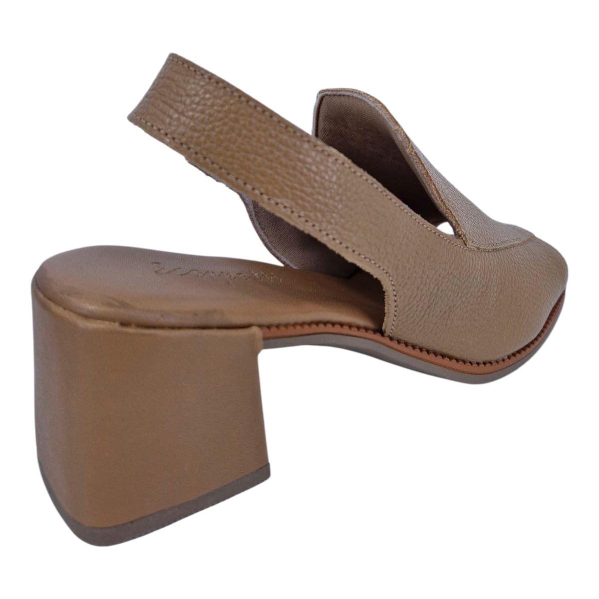 Sandália Feminina Em Couro Salto Bloco Casual Scarpetti 12-1567 Marrom Marrom 6