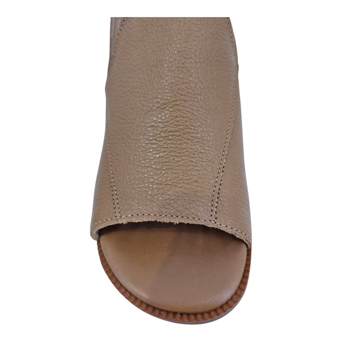 Sandália Feminina Em Couro Salto Bloco Casual Scarpetti 12-1567 Marrom Marrom 7