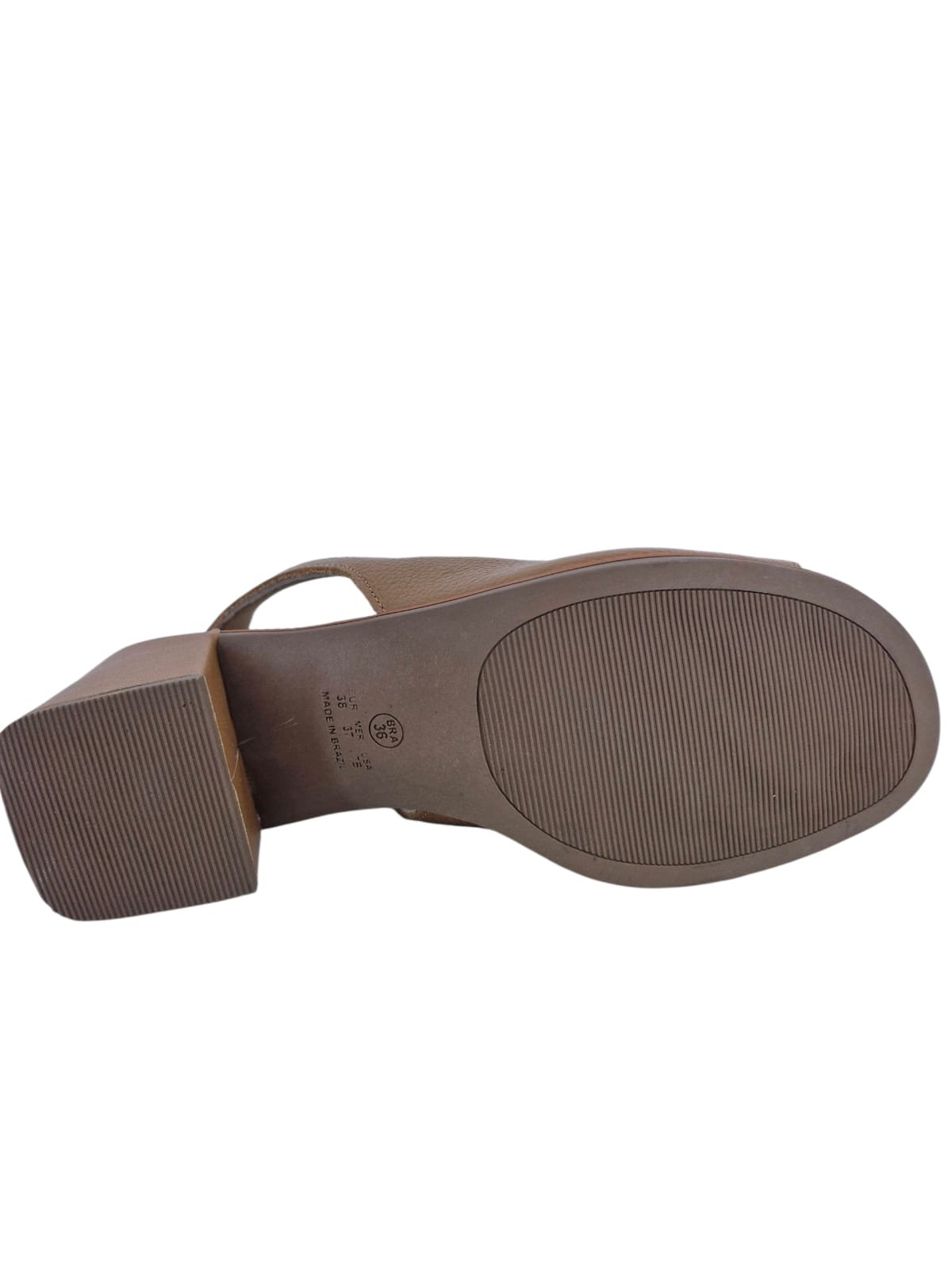 Sandália Feminina Em Couro Salto Bloco Casual Scarpetti 12-1567 Marrom Marrom 8