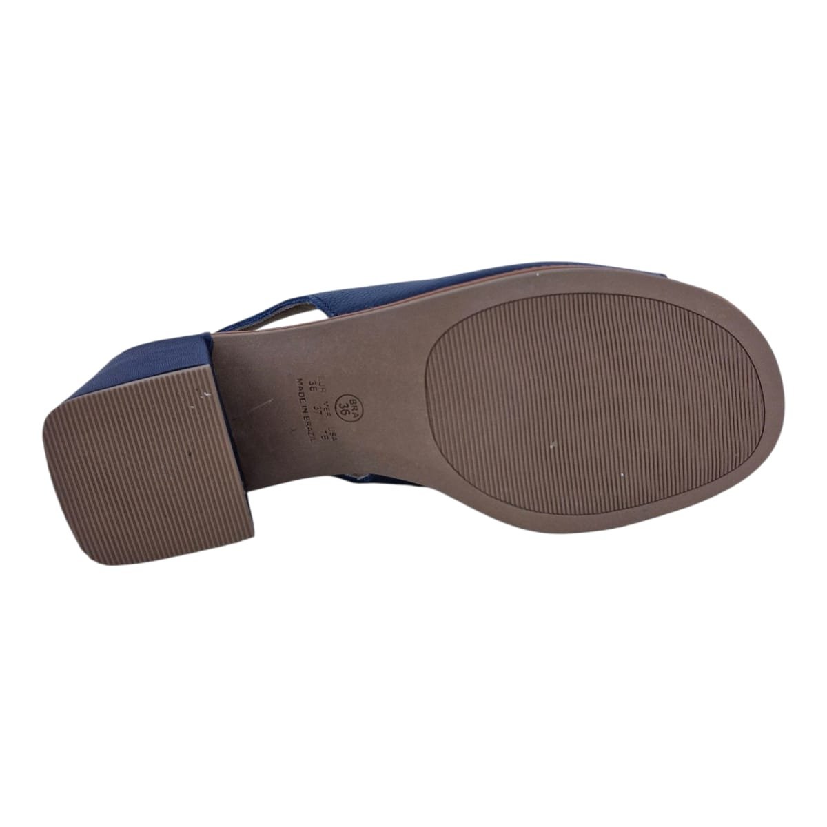 Sandália Feminina Em Couro Salto Bloco Casual Scarpetti 12-1567 Azul Azul 5