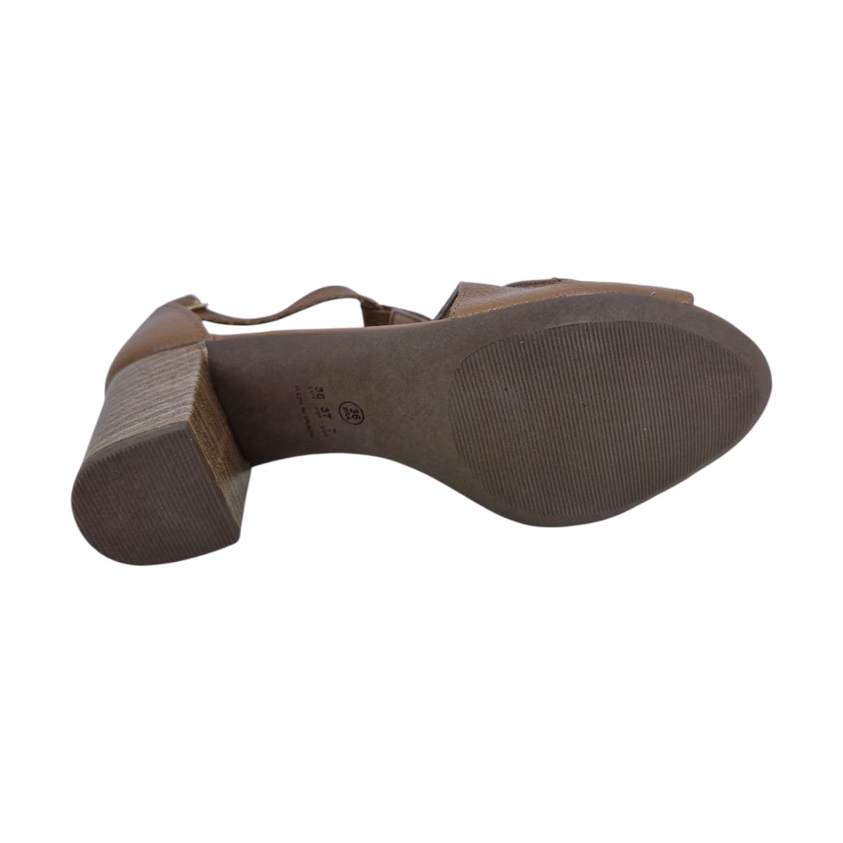 Sandália Feminina Em Couro Salto Bloco Casual Scarpetti 1128-1409 Marrom Marrom 3