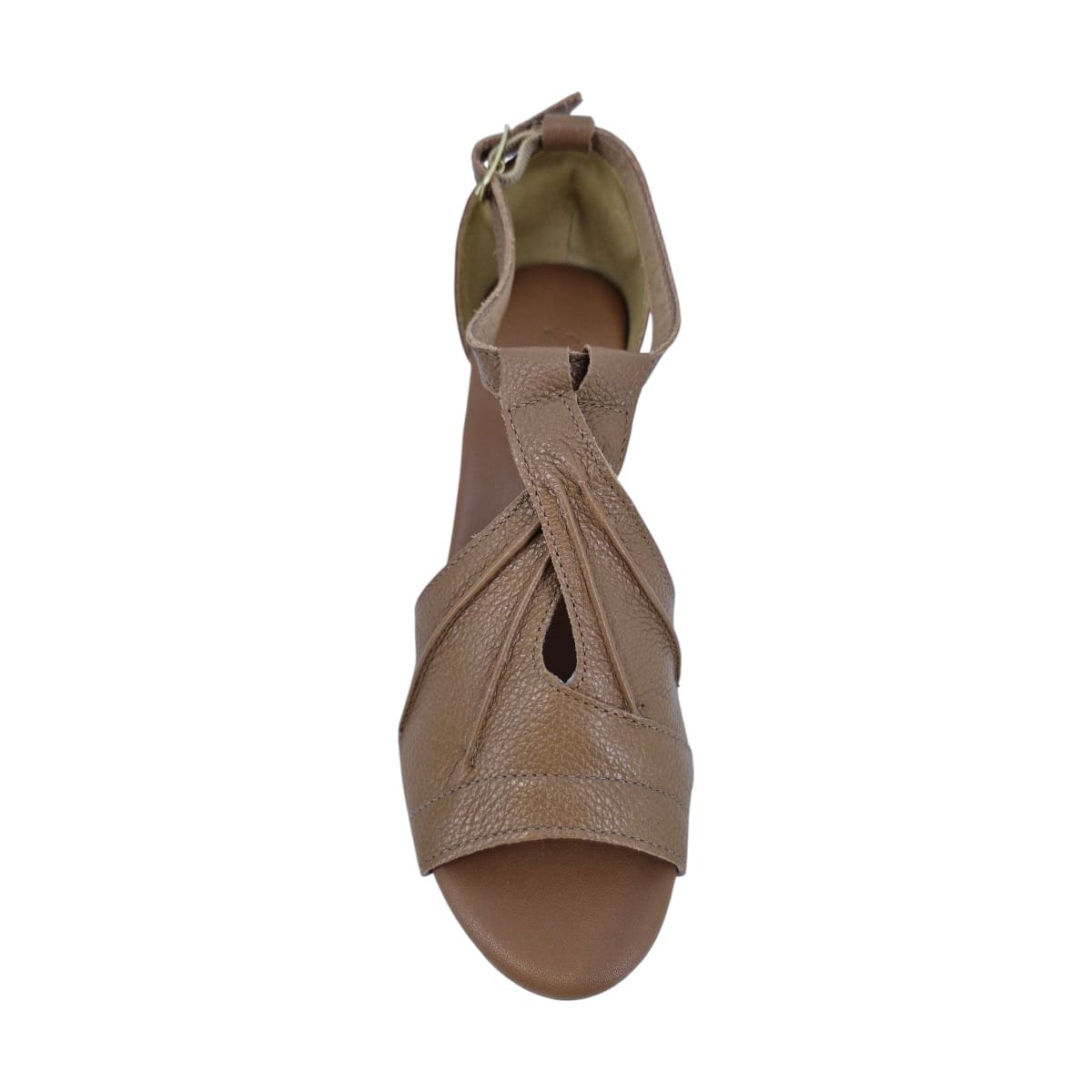 Sandália Feminina Em Couro Salto Bloco Casual Scarpetti 1128-1409 Marrom Marrom 8