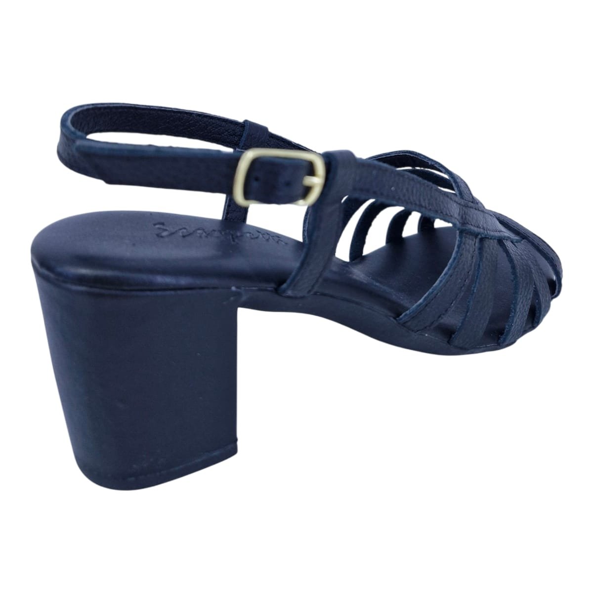 Sandália Feminina Em Couro Salto Bloco Casual Scarpetti 1128-1589 Preto Preto 4