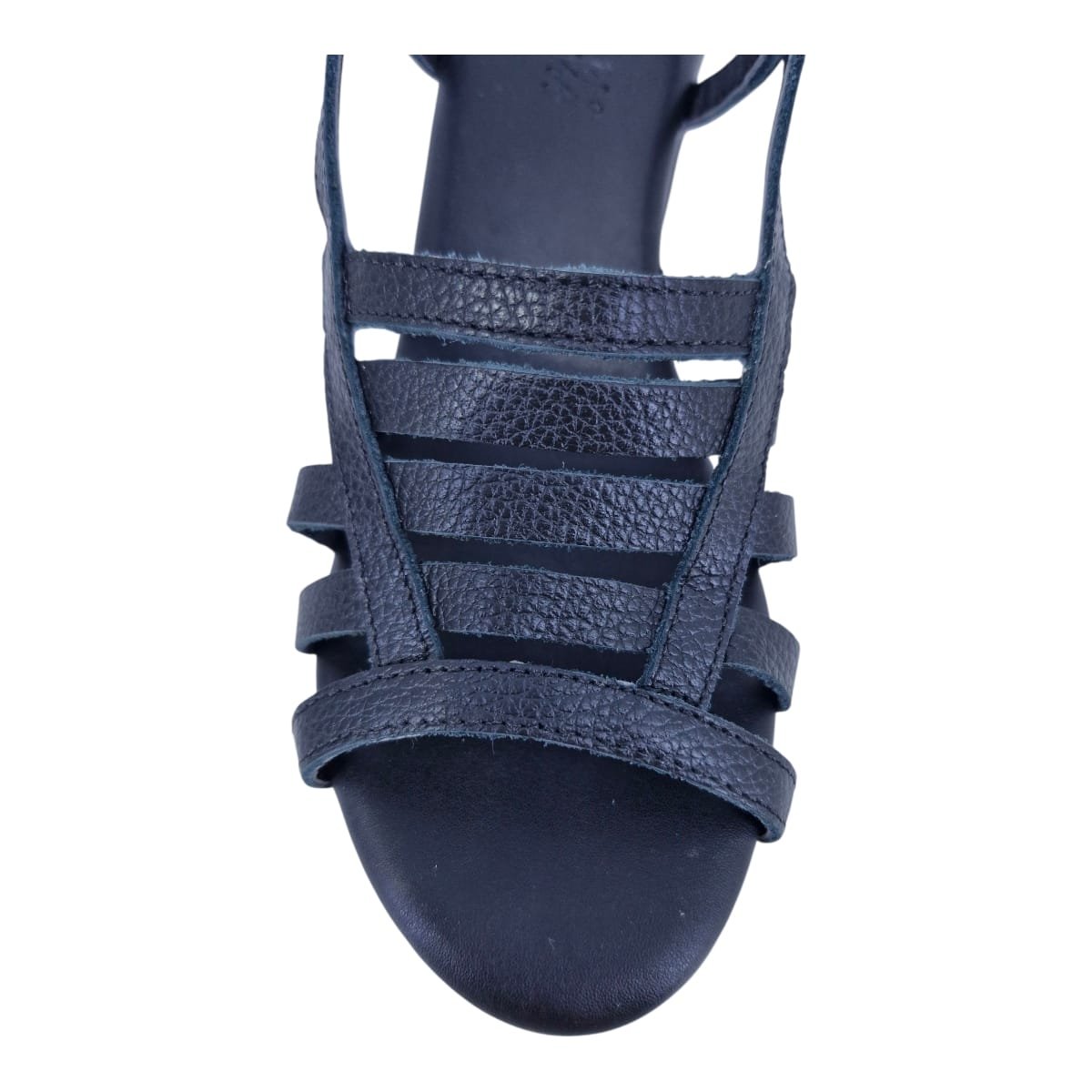 Sandália Feminina Em Couro Salto Bloco Casual Scarpetti 1128-1589 Preto Preto 5