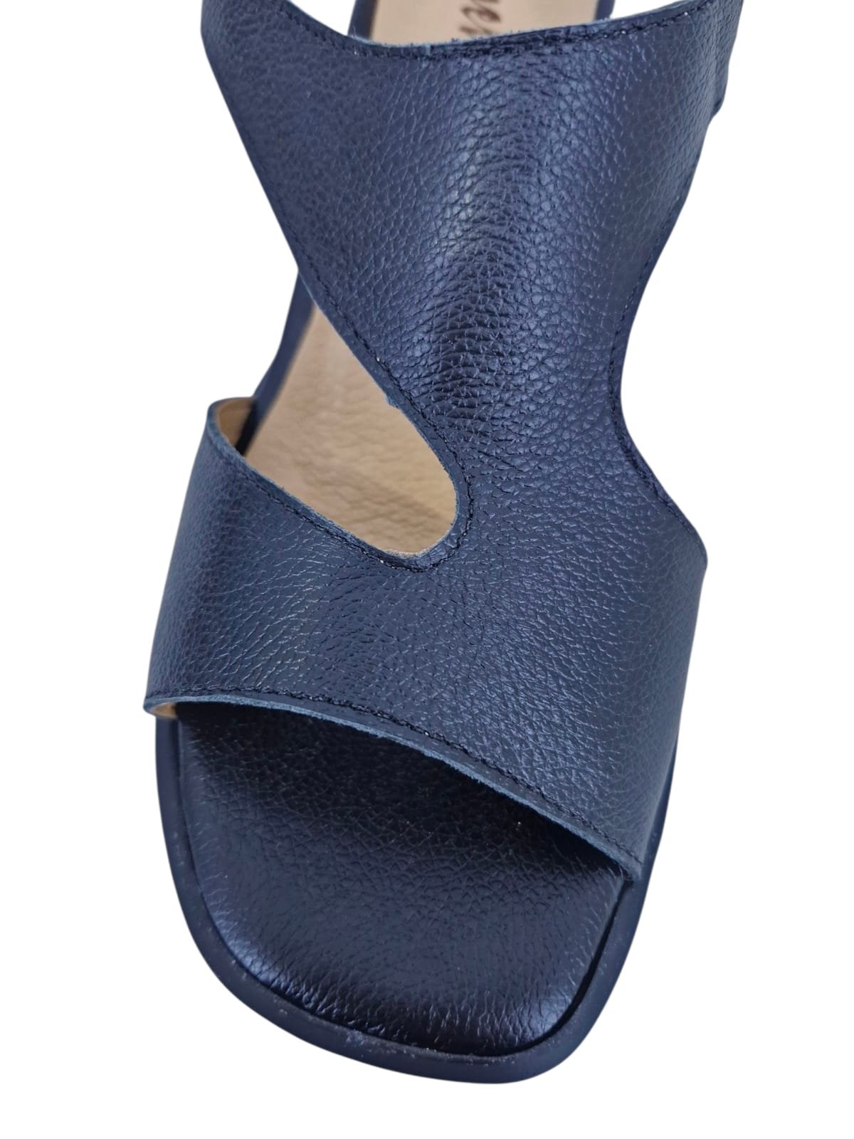 Sandália Feminina Casual Salto Bloco Em Couro Scarpetti 25-224 Preto Preto 5