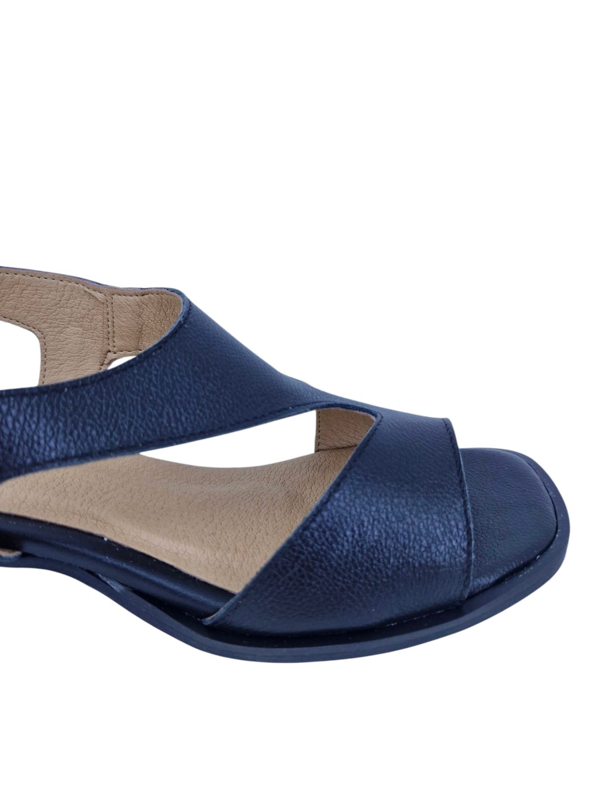 Sandália Feminina Casual Salto Bloco Em Couro Scarpetti 25-224 Preto Preto 7