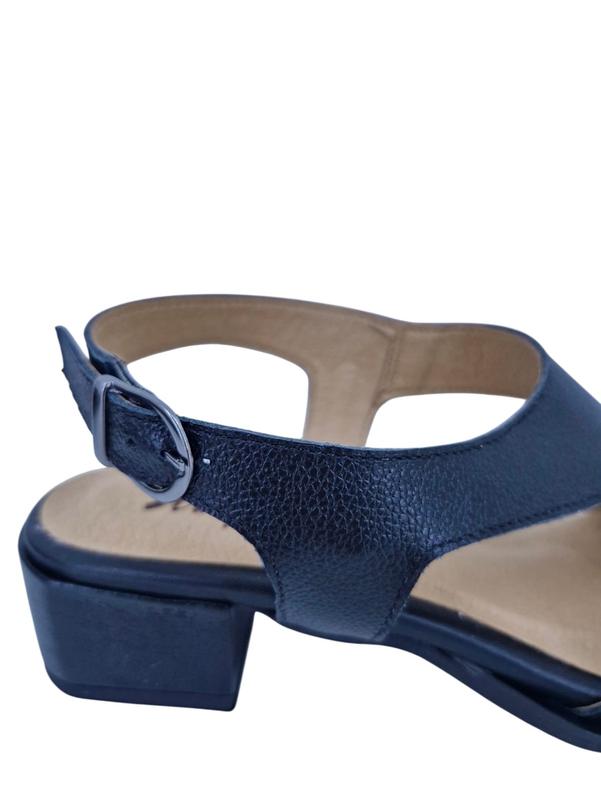 Sandália Feminina Casual Salto Bloco Em Couro Scarpetti 25-224 Preto Preto 8