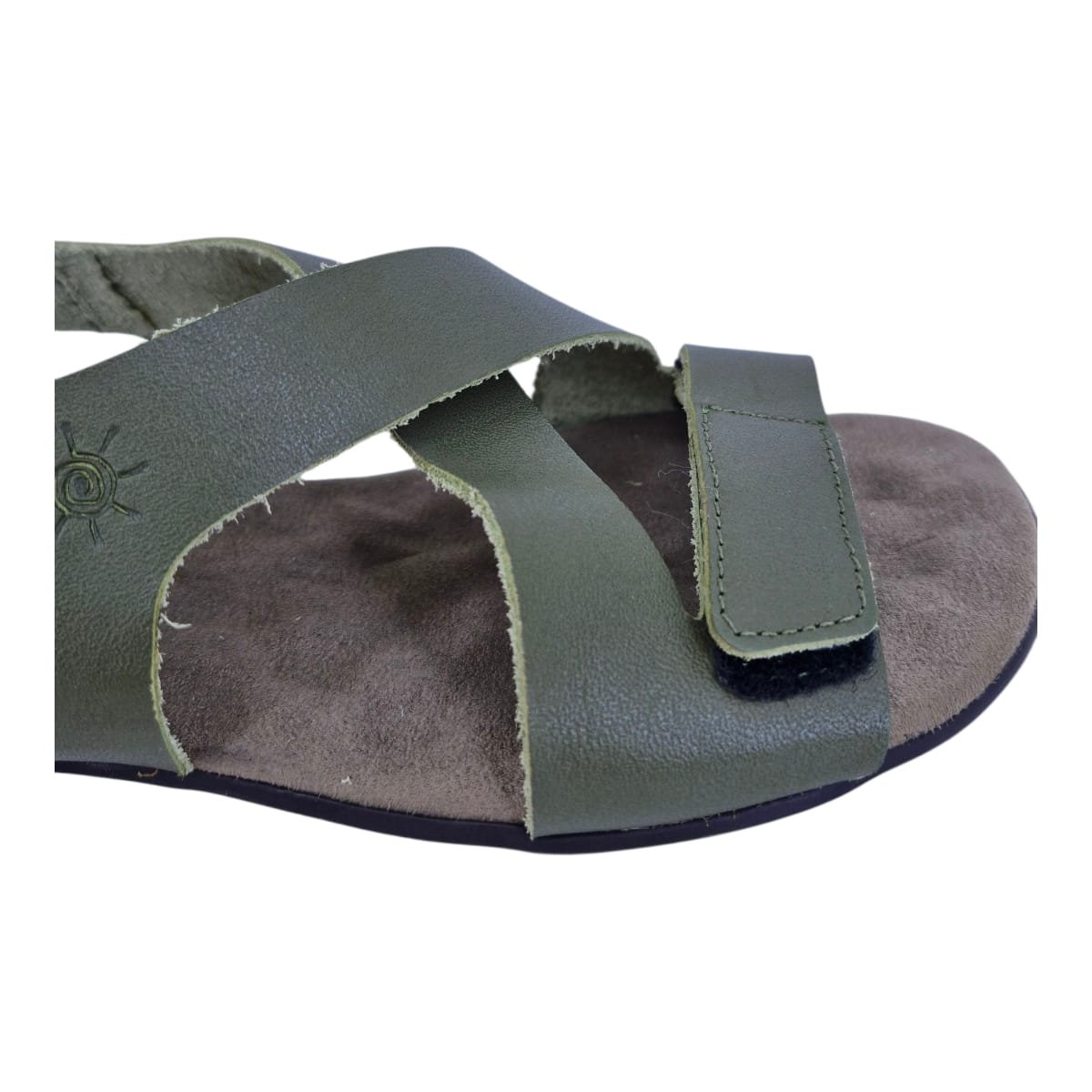 Sandália Rasteira Casual Feminina Em Couro Scarpetti 238-1359 Verde Verde 7