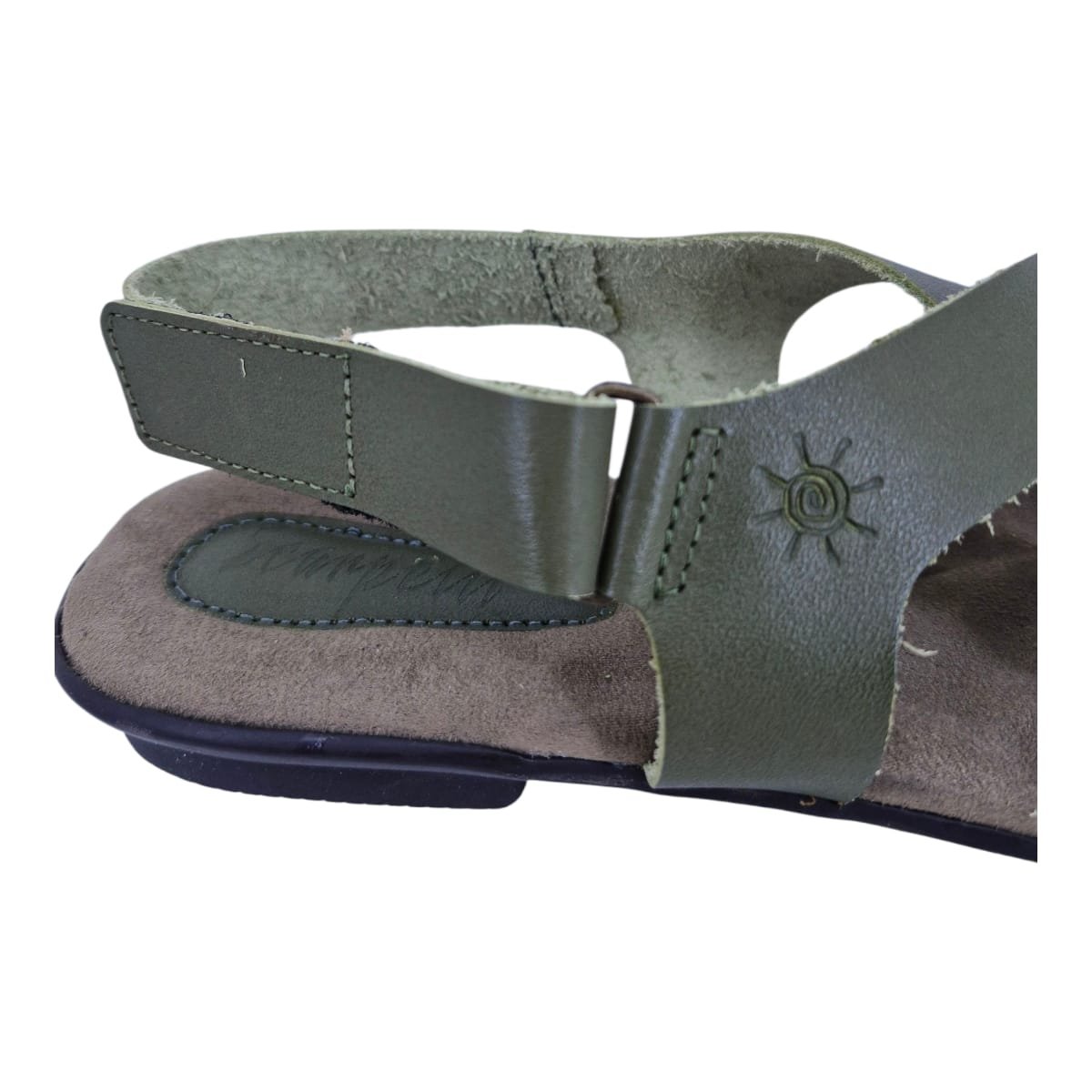 Sandália Rasteira Casual Feminina Em Couro Scarpetti 238-1359 Verde Verde 8