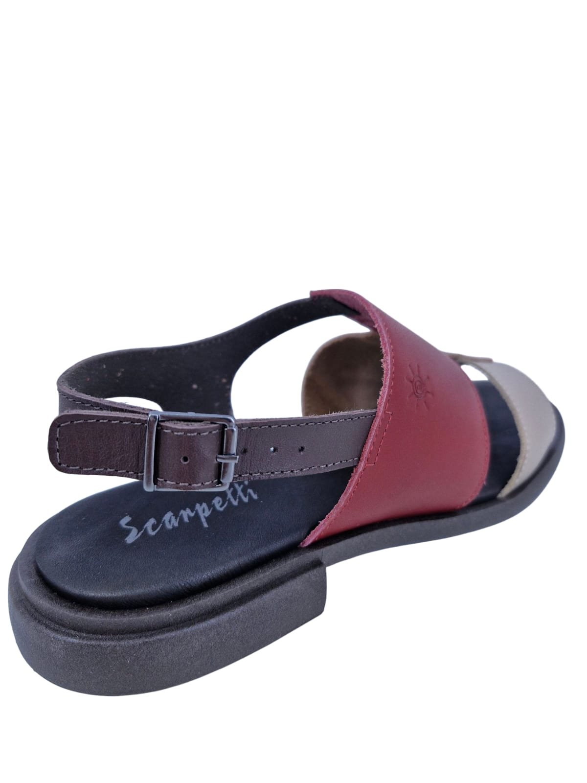 Sandália Rasteira Casual Feminina Em Couro Scarpetti 246-1372 Marrom Marrom 3