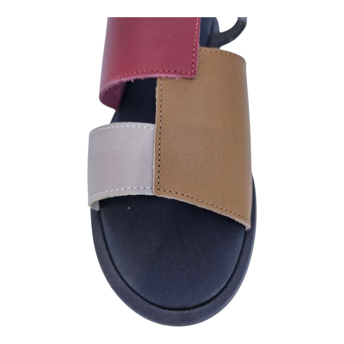 Sandália Rasteira Casual Feminina Em Couro Scarpetti 246-1372 Marrom Marrom 5