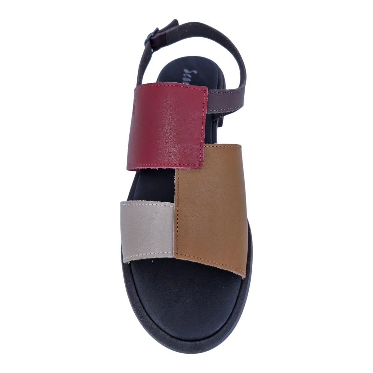 Sandália Rasteira Casual Feminina Em Couro Scarpetti 246-1372 Marrom Marrom 6