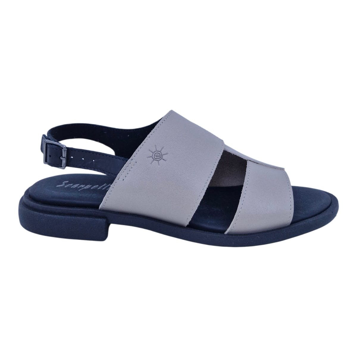 Sandália Rasteira Casual Feminina Em Couro Scarpetti 246-1372 Nude