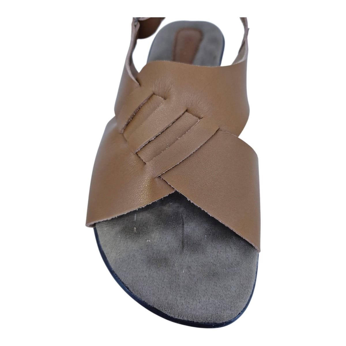 Sandália Rasteira Casual Feminina Em Couro Scarpetti 238-1360 Marrom Marrom 5