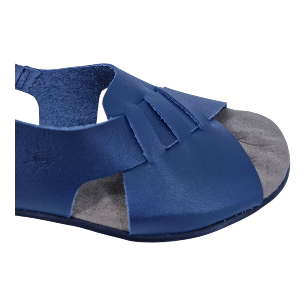Sandália Rasteira Casual Feminina Em Couro Scarpetti 238-1360 Azul Azul 6