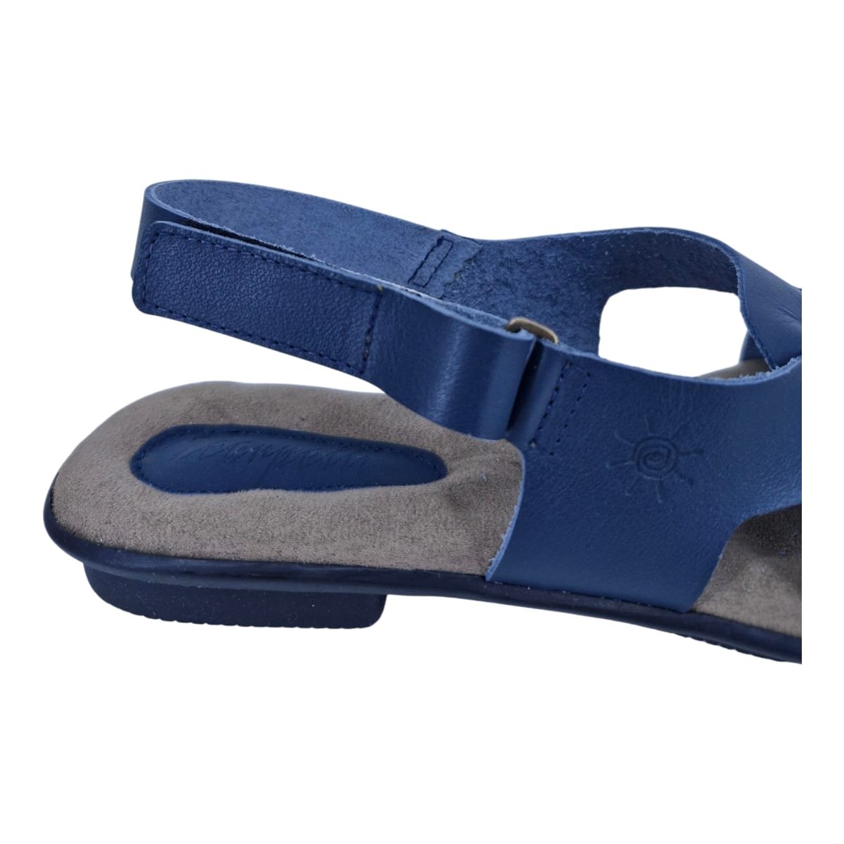 Sandália Rasteira Casual Feminina Em Couro Scarpetti 238-1360 Azul Azul 7