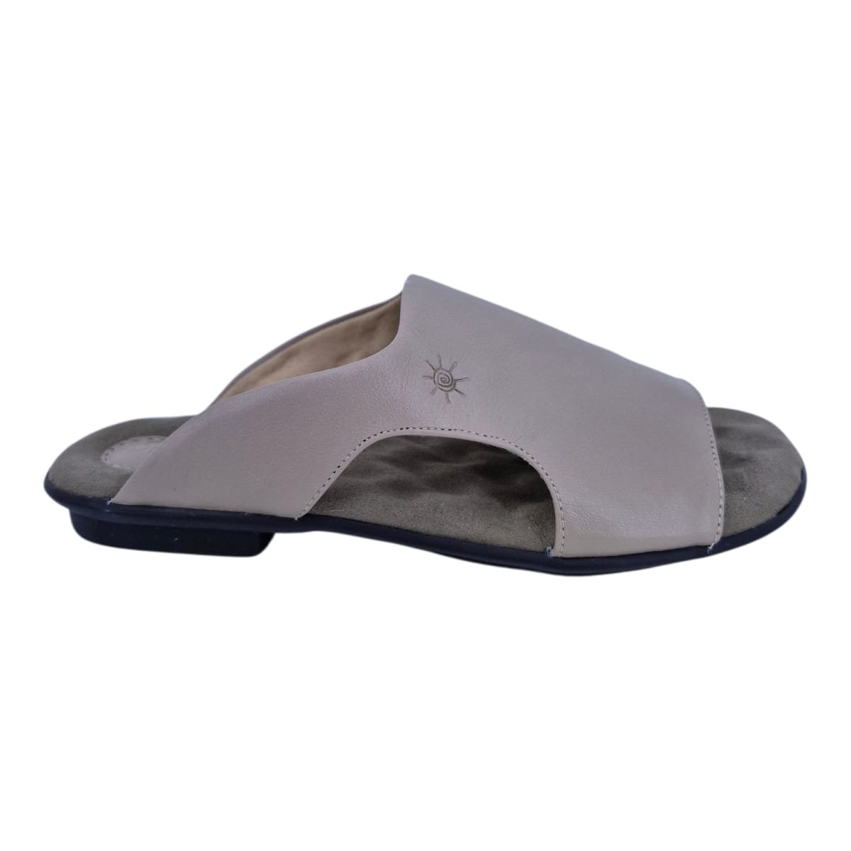 Sandália Rasteira Casual Feminina Em Couro Scarpetti 238-1354 Marrom