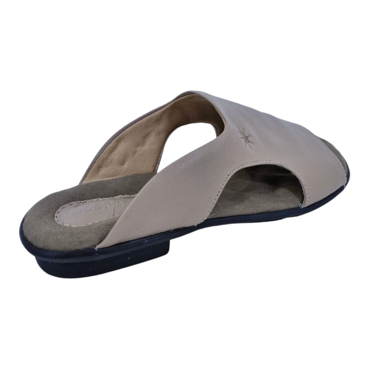 Sandália Rasteira Casual Feminina Em Couro Scarpetti 238-1354 Marrom Marrom/Bege 4