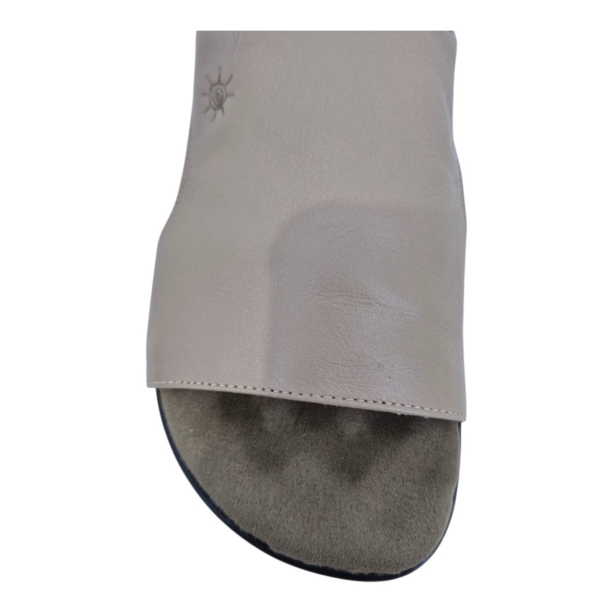 Sandália Rasteira Casual Feminina Em Couro Scarpetti 238-1354 Marrom Marrom/Bege 5