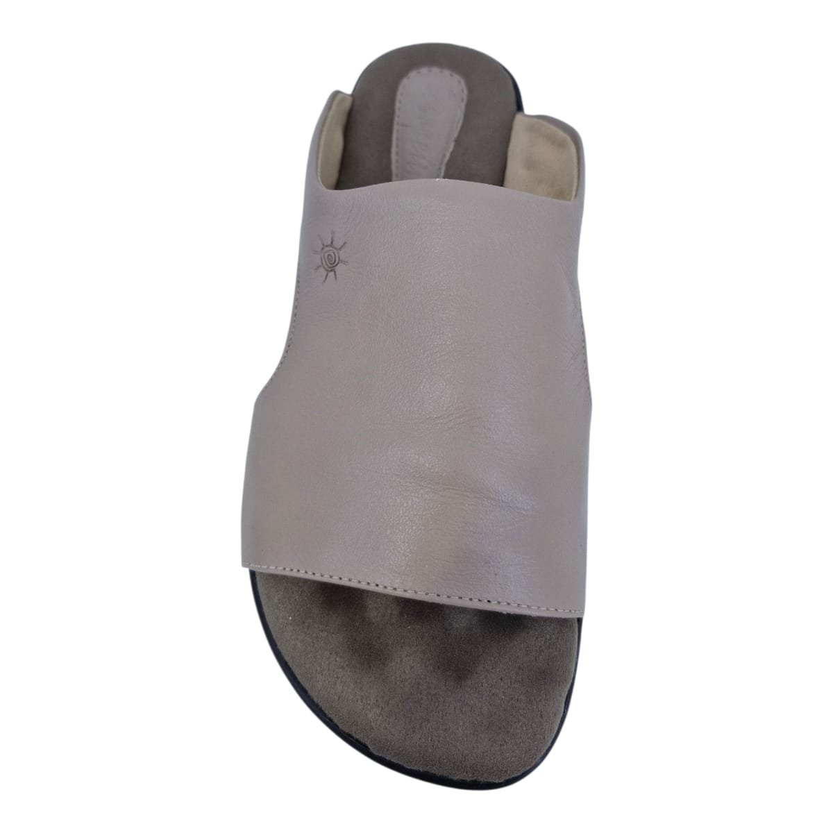 Sandália Rasteira Casual Feminina Em Couro Scarpetti 238-1354 Marrom Marrom/Bege 6