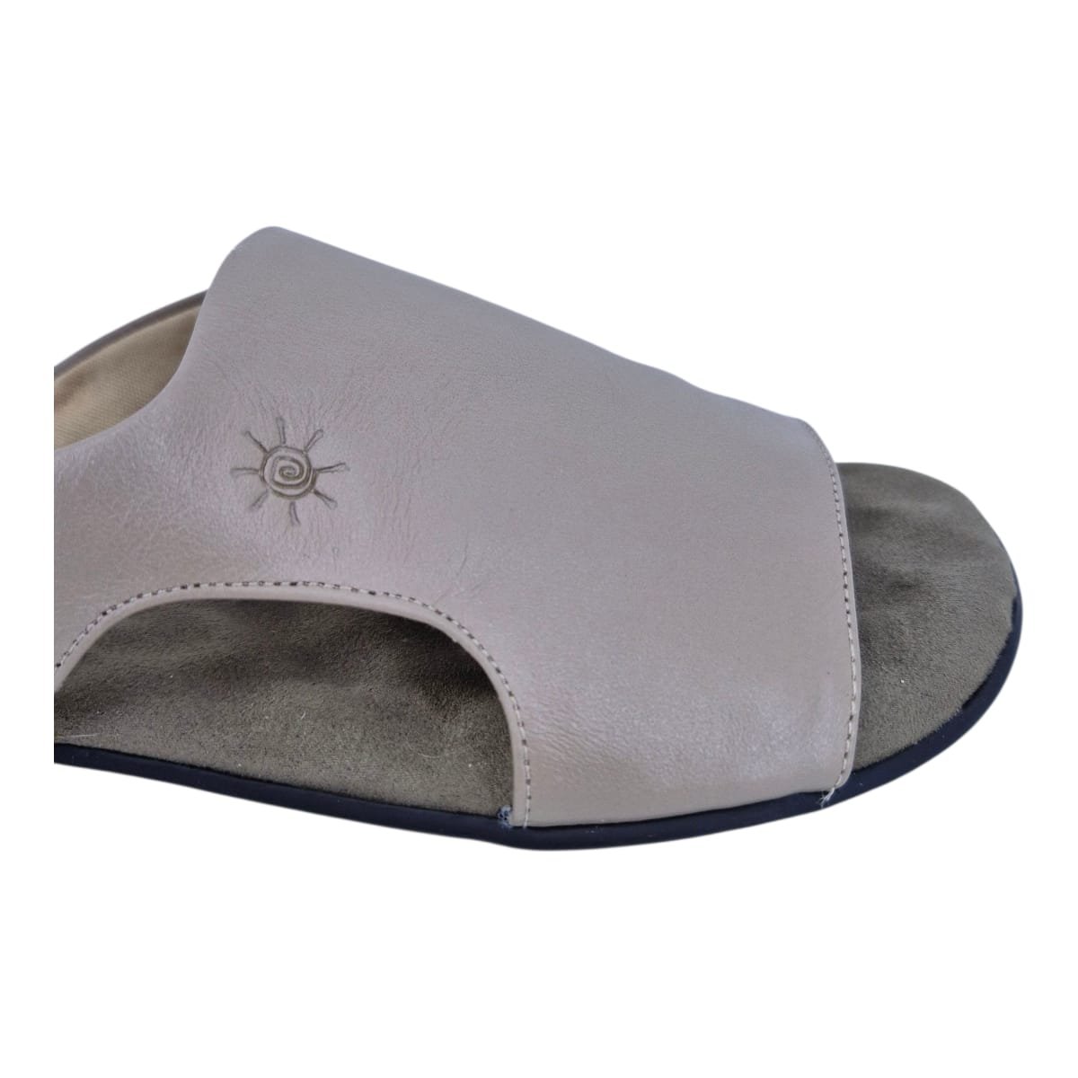 Sandália Rasteira Casual Feminina Em Couro Scarpetti 238-1354 Marrom Marrom/Bege 7