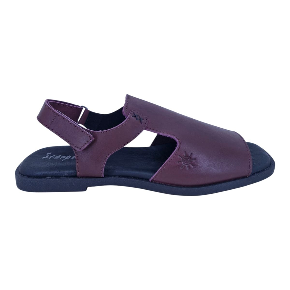 Sandália Rasteira Casual Feminina Em Couro Scarpetti 242-868 Vermelho