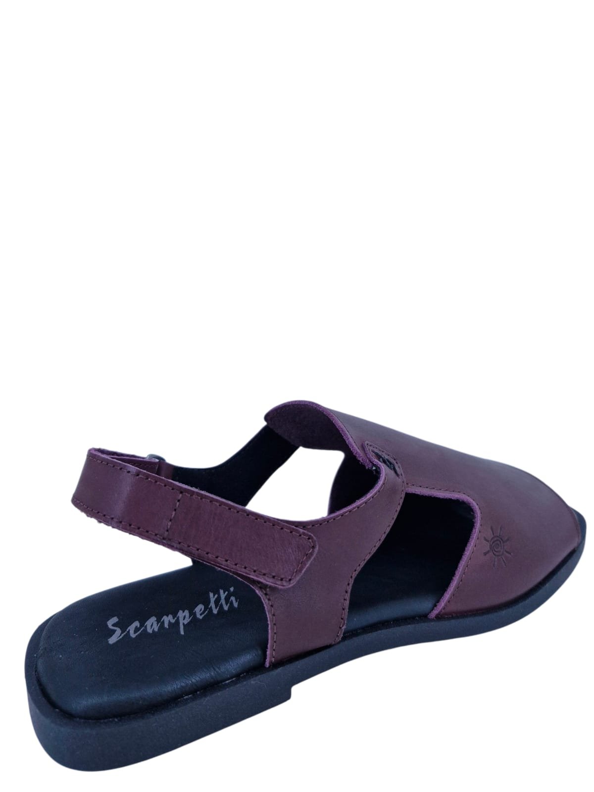 Sandália Rasteira Casual Feminina Em Couro Scarpetti 242-868 Vermelho Vinho 4