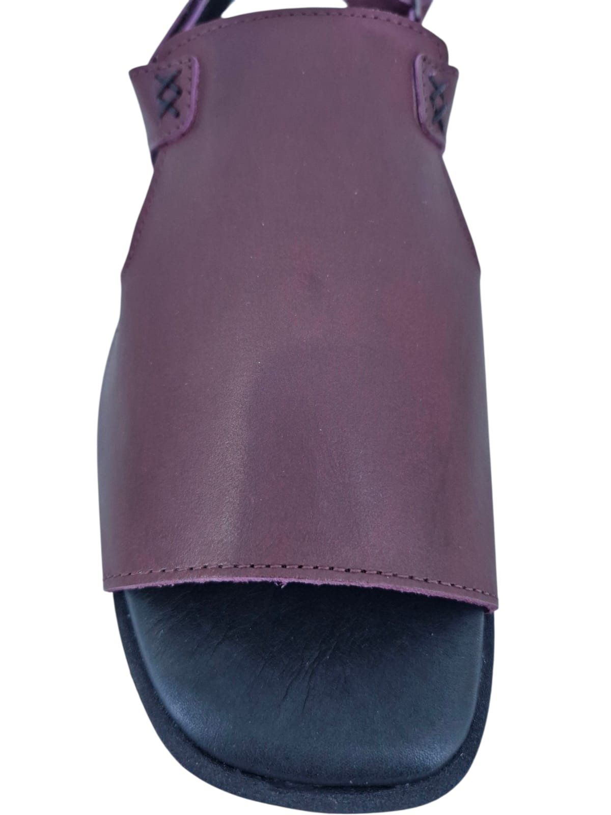 Sandália Rasteira Casual Feminina Em Couro Scarpetti 242-868 Vermelho Vinho 5