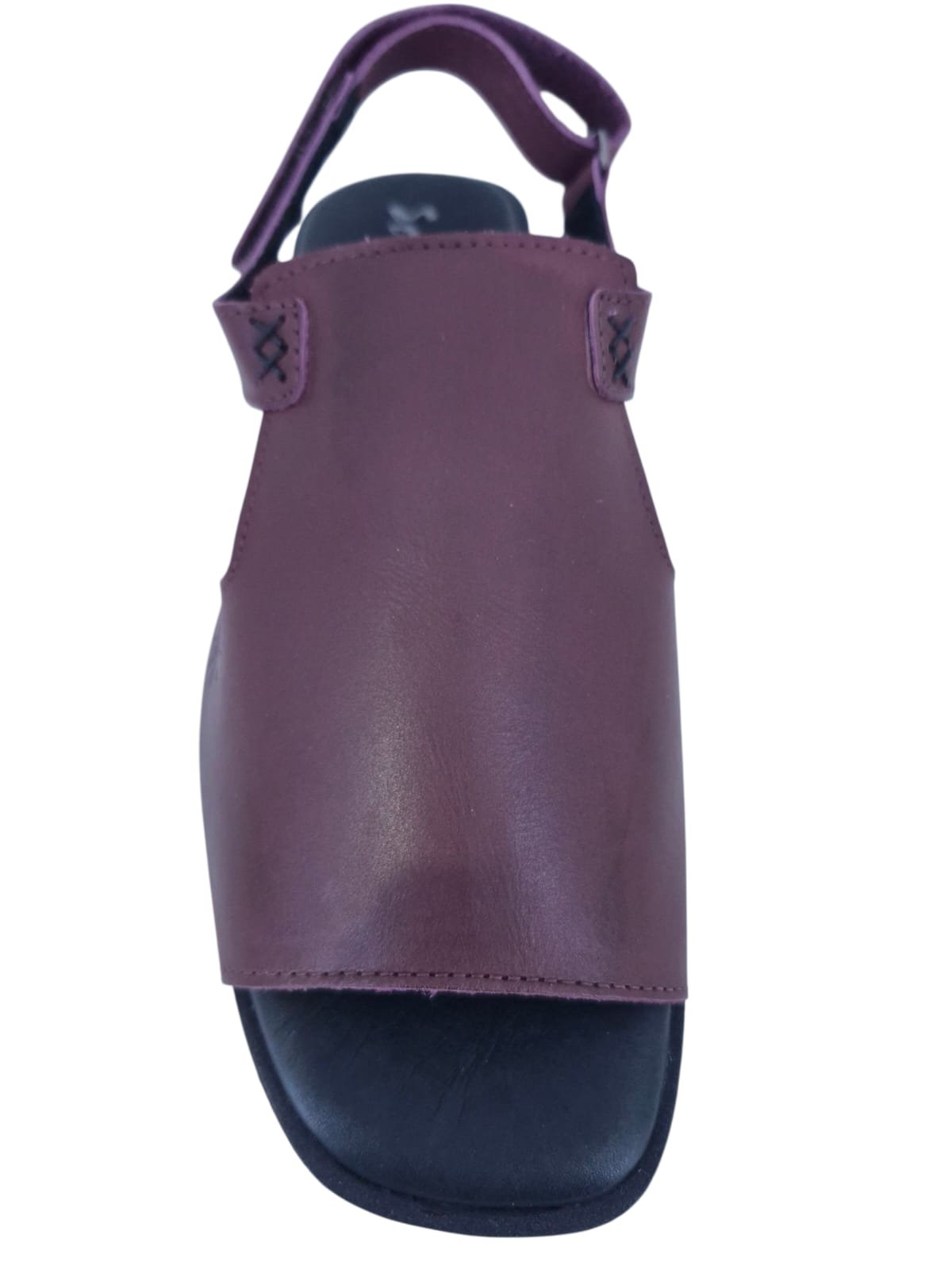 Sandália Rasteira Casual Feminina Em Couro Scarpetti 242-868 Vermelho Vinho 6