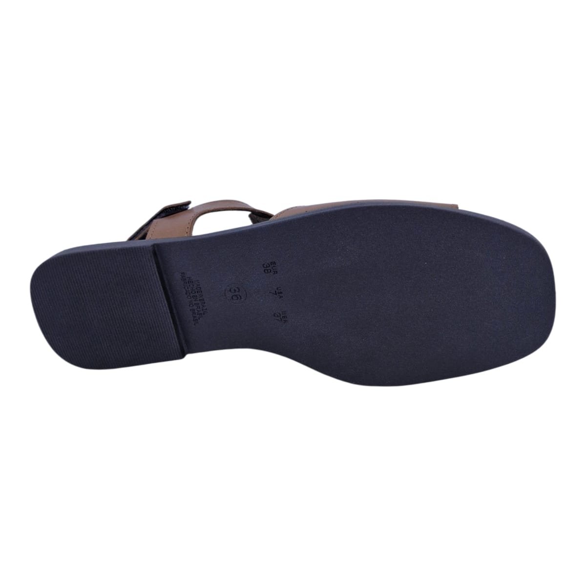 Sandália Rasteira Casual Feminina Em Couro Scarpetti 242-868 Marrom Marrom 3