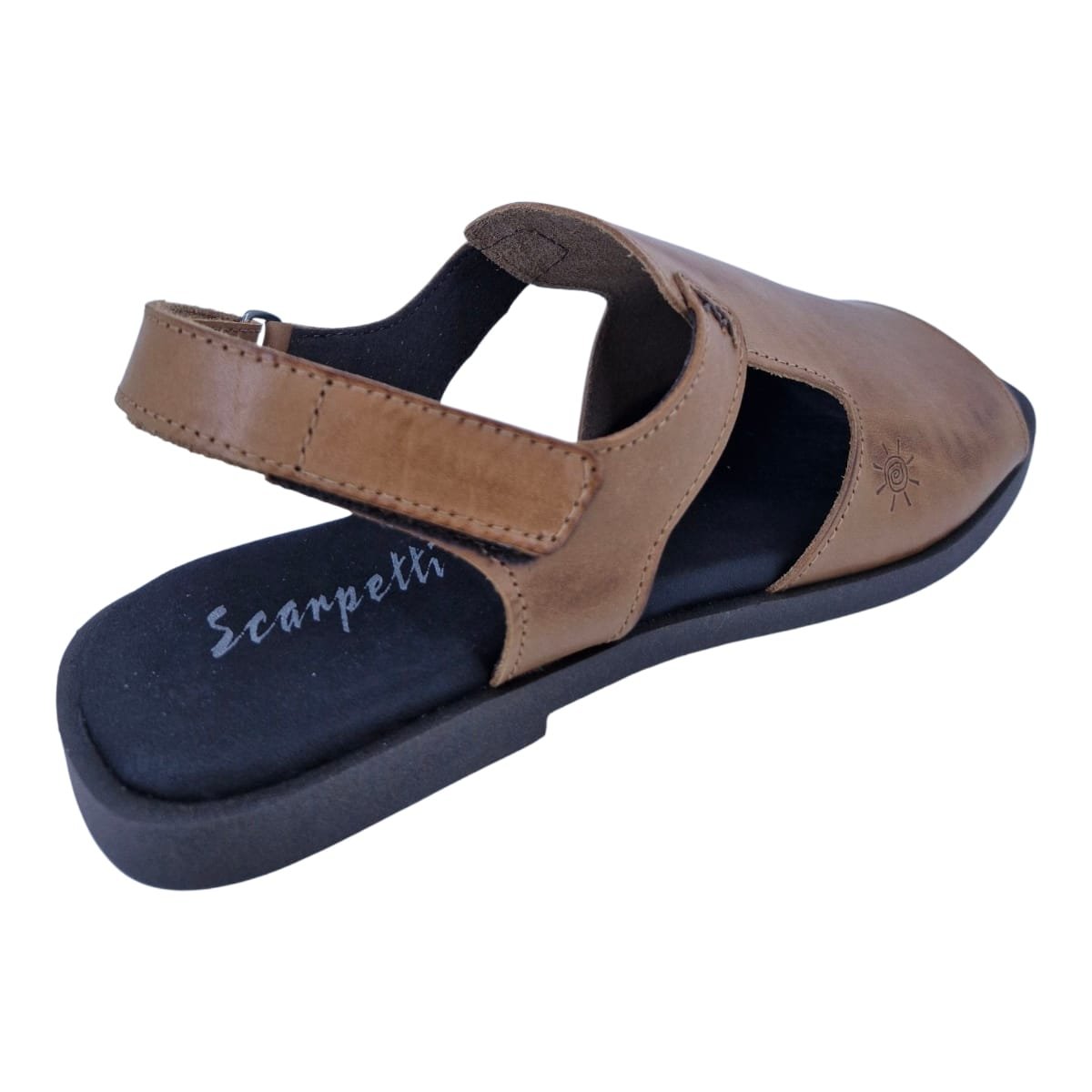 Sandália Rasteira Casual Feminina Em Couro Scarpetti 242-868 Marrom Marrom 4
