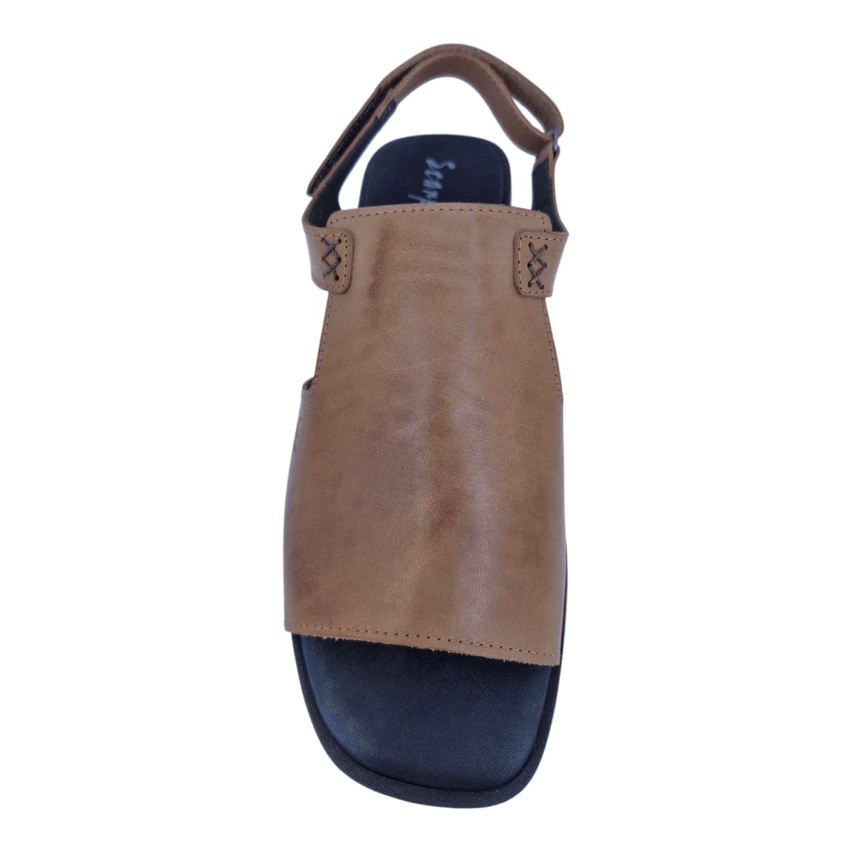 Sandália Rasteira Casual Feminina Em Couro Scarpetti 242-868 Marrom Marrom 6