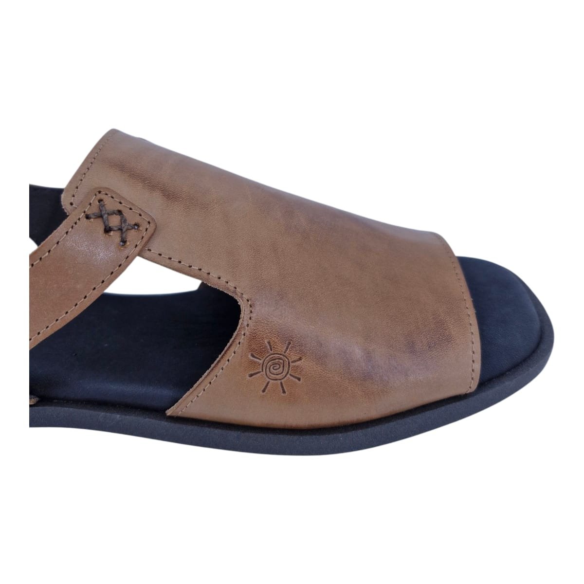 Sandália Rasteira Casual Feminina Em Couro Scarpetti 242-868 Marrom Marrom 7