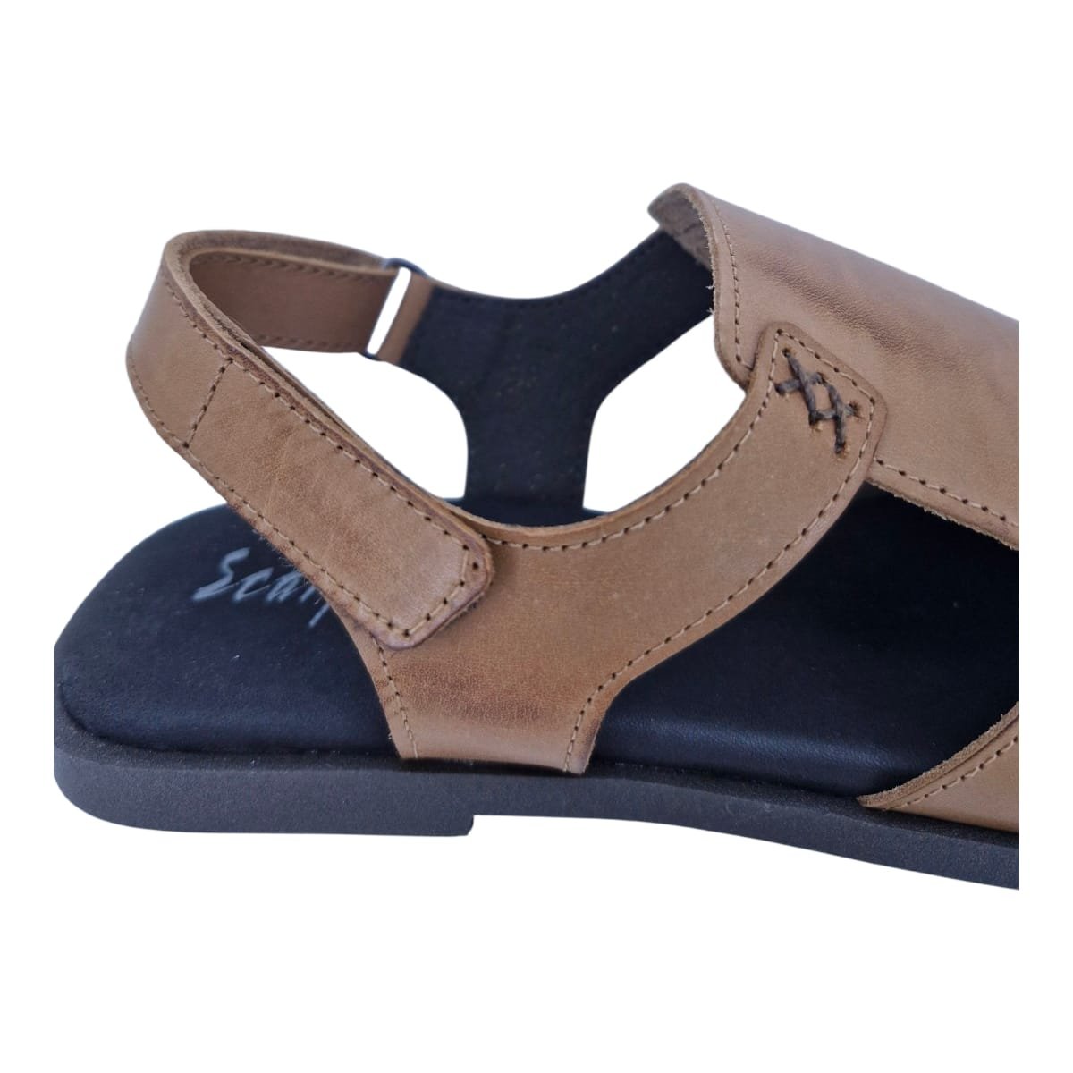 Sandália Rasteira Casual Feminina Em Couro Scarpetti 242-868 Marrom Marrom 8