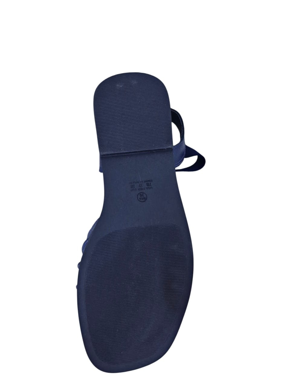 Sandália Rasteira Casual Feminina Em Couro Scarpetti 4594-641 Azul Azul 3